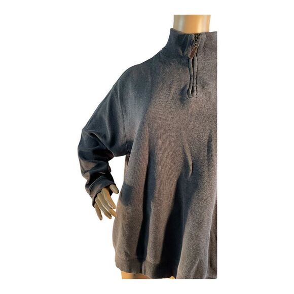 Tasso Elba Cotton Sweater Mens GRAY CHARCOALSize XXL  1/4 Zip Mock Neck Classic - Picture 3 of 15